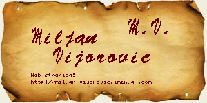Miljan Vijorović vizit kartica